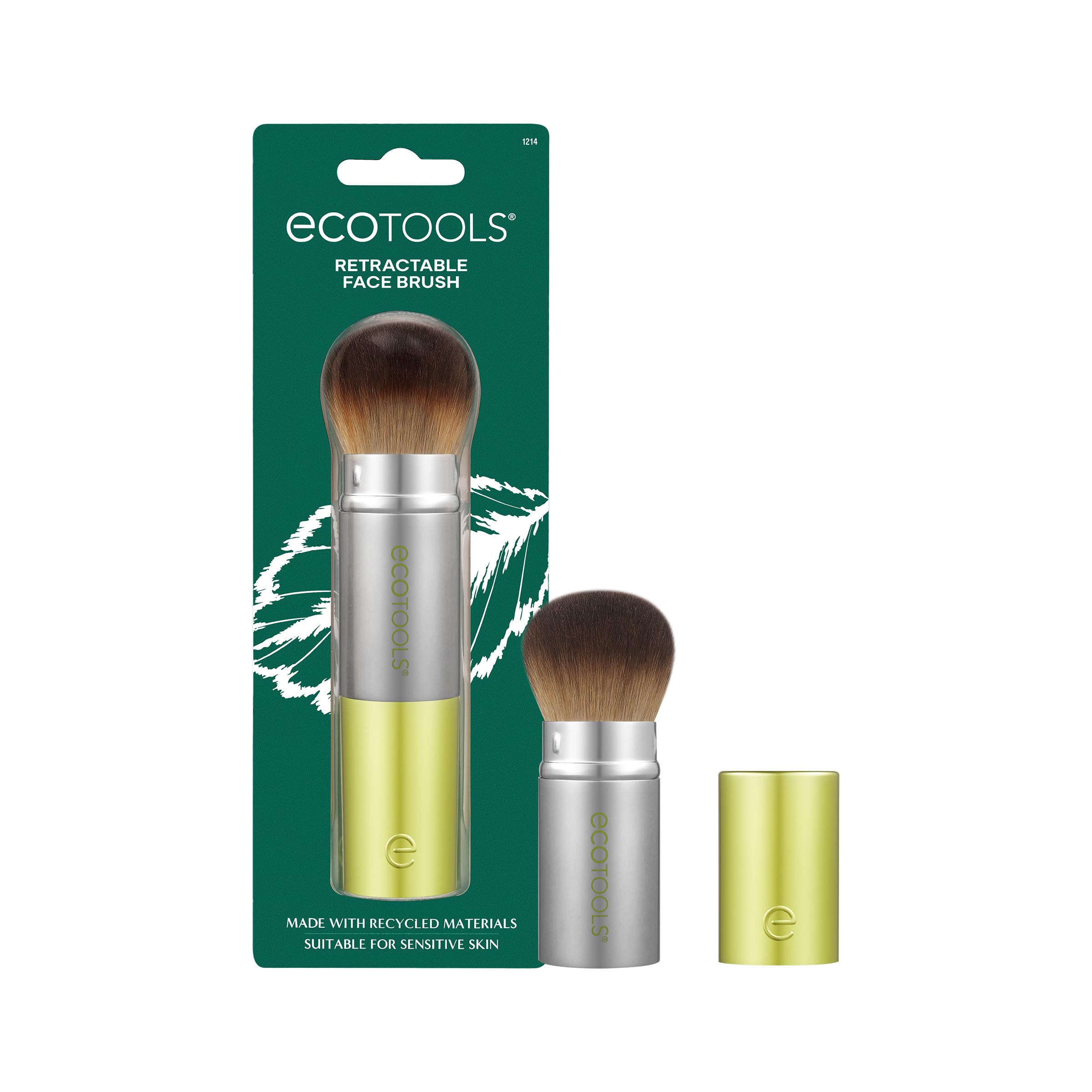 EcoTools retractable face brush cap keeps your brush clean on the go.