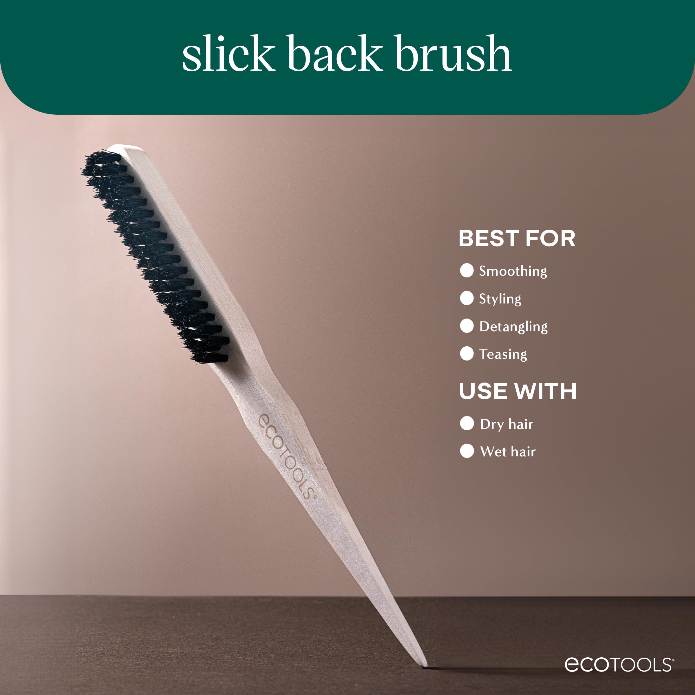 EcoTools Slick Back Brush frizz control close-up