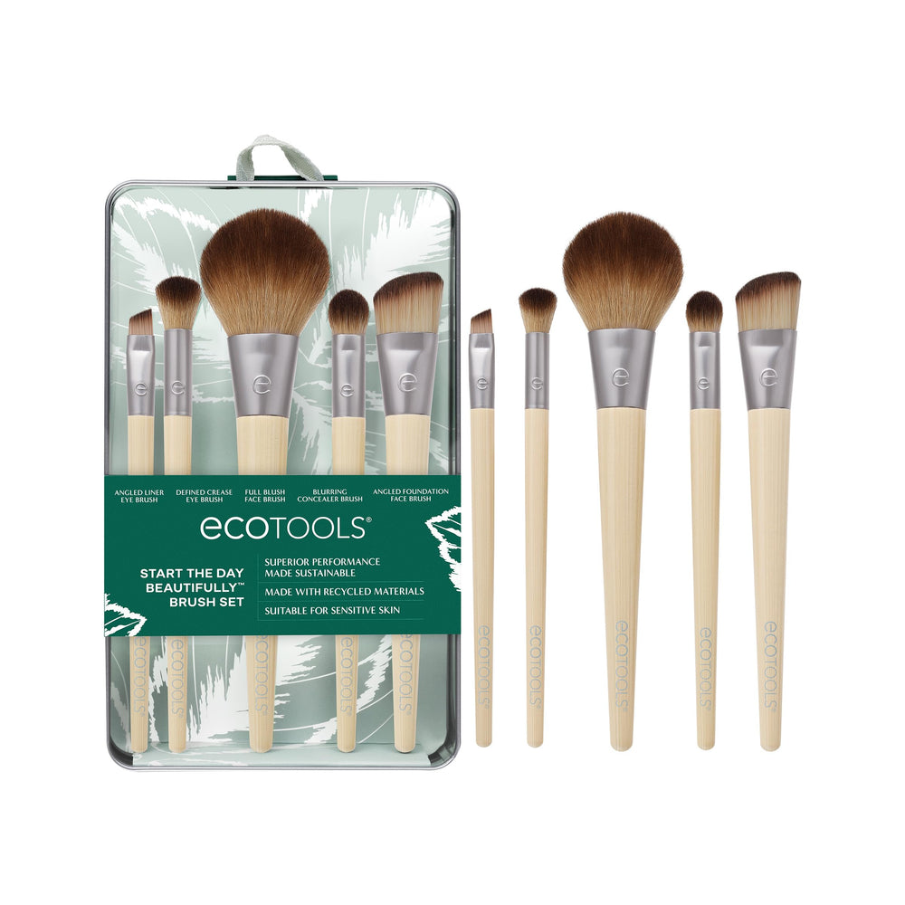 EcoTools Start The Day Beautifully brush set with tray for organized vanity.