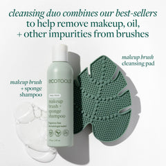 EcoTools textured silicone cleansing pad for thorough scrubbing of brushes