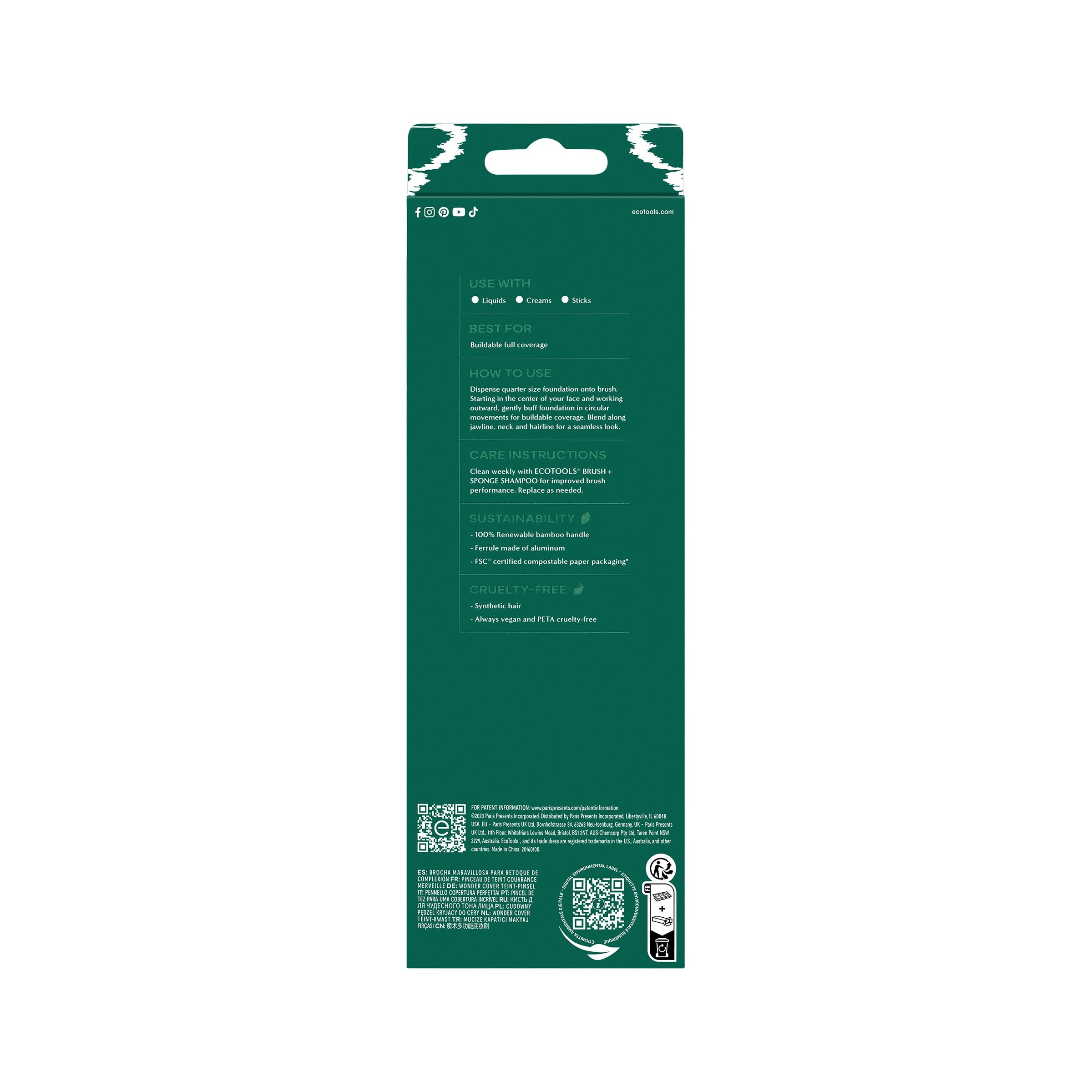 EcoTools Wonder Cover Complexion Brush is easy to clean and maintain.