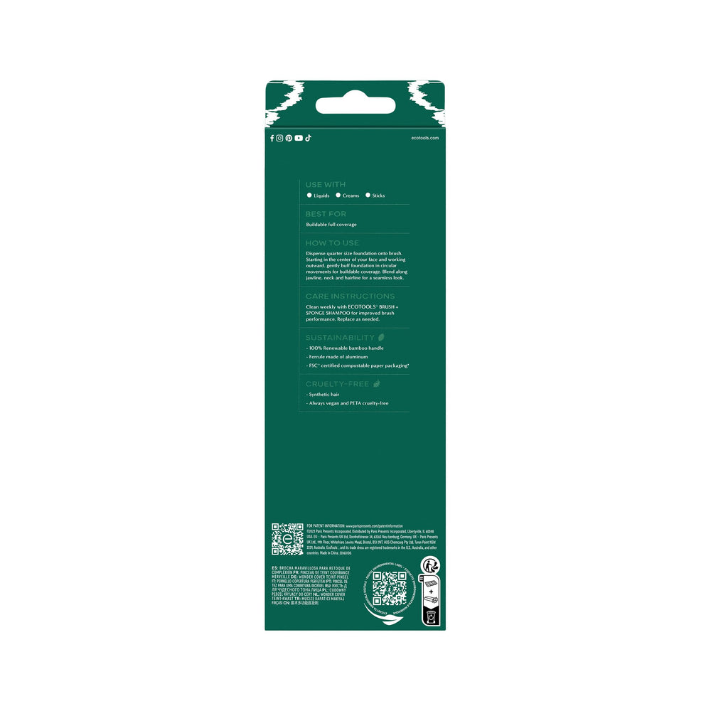 EcoTools Wonder Cover Complexion Brush is easy to clean and maintain.