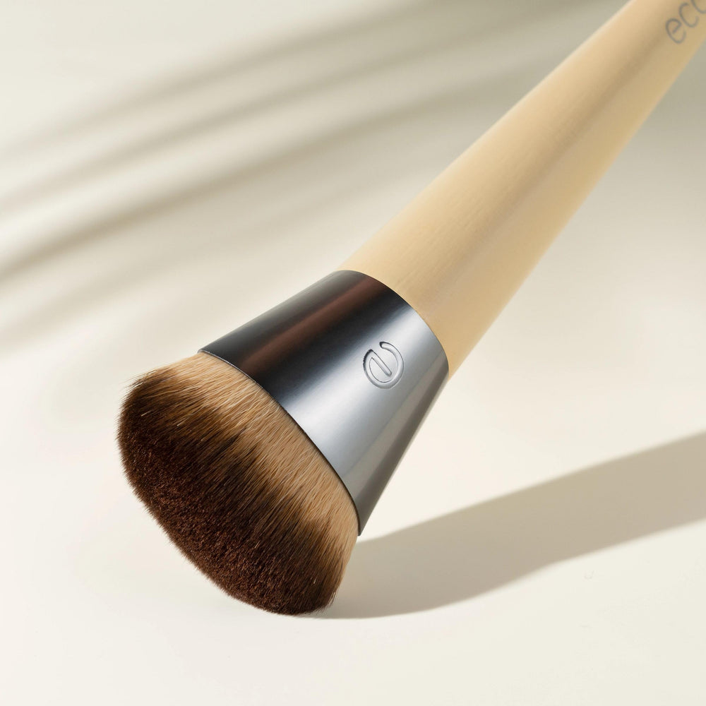 EcoTools Wonder Cover Complexion Brush reaches under eyes and around the nose for precise blending.