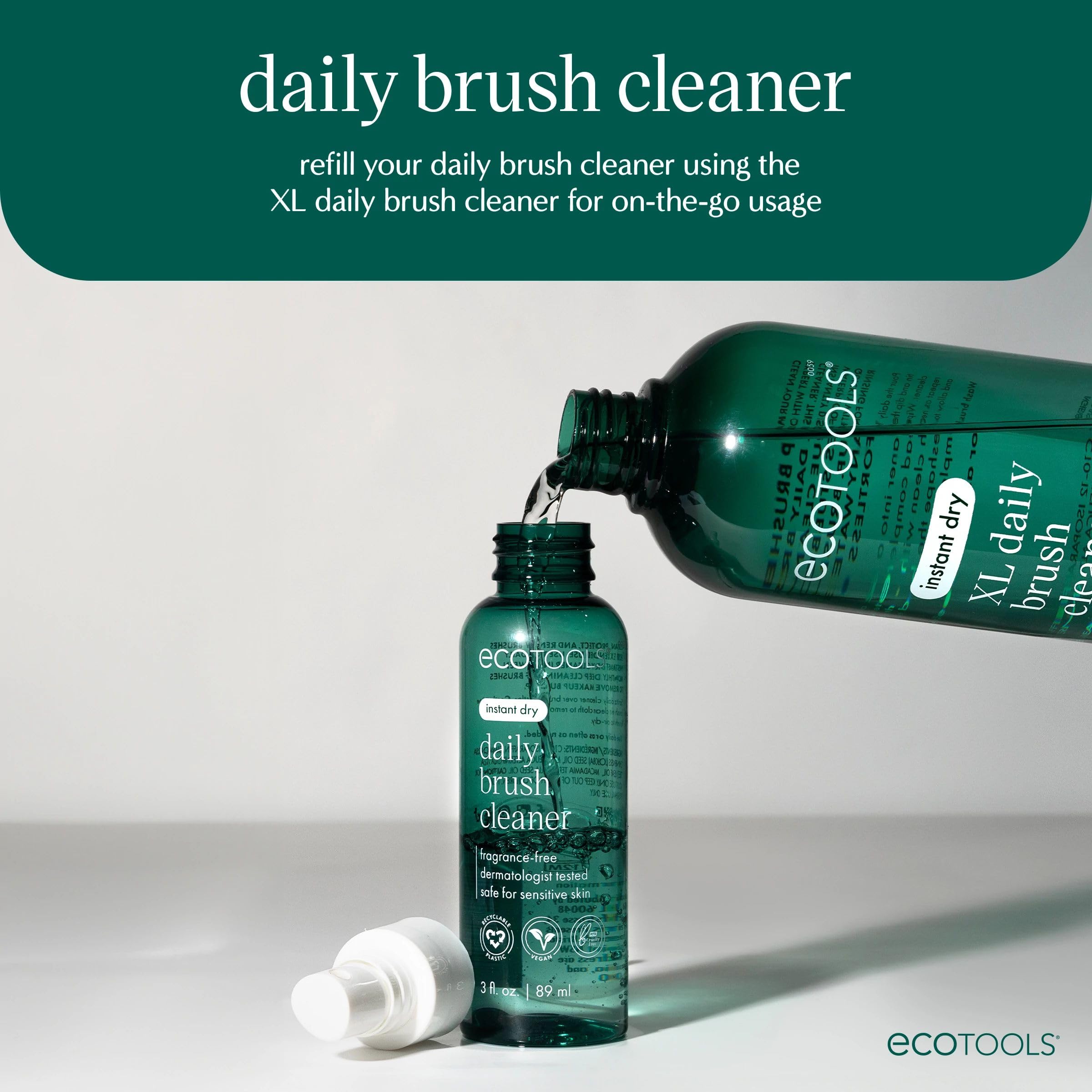 EcoTools fragrance-free label visible on XL Daily Brush Cleaner