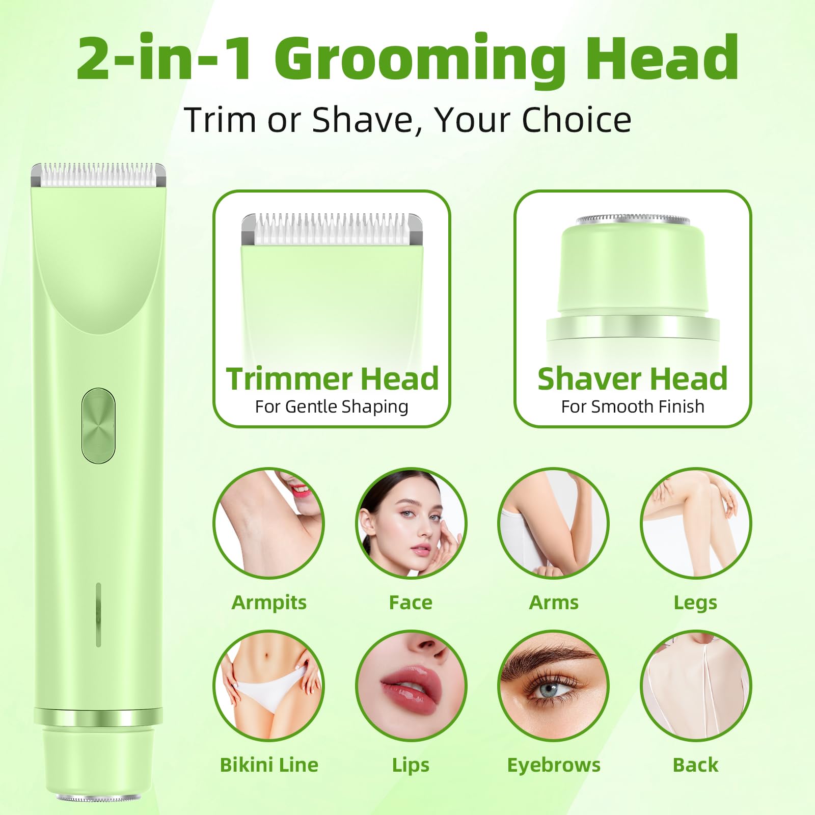 EcoVibe bikini-trimmer wet-dry use for shower grooming
