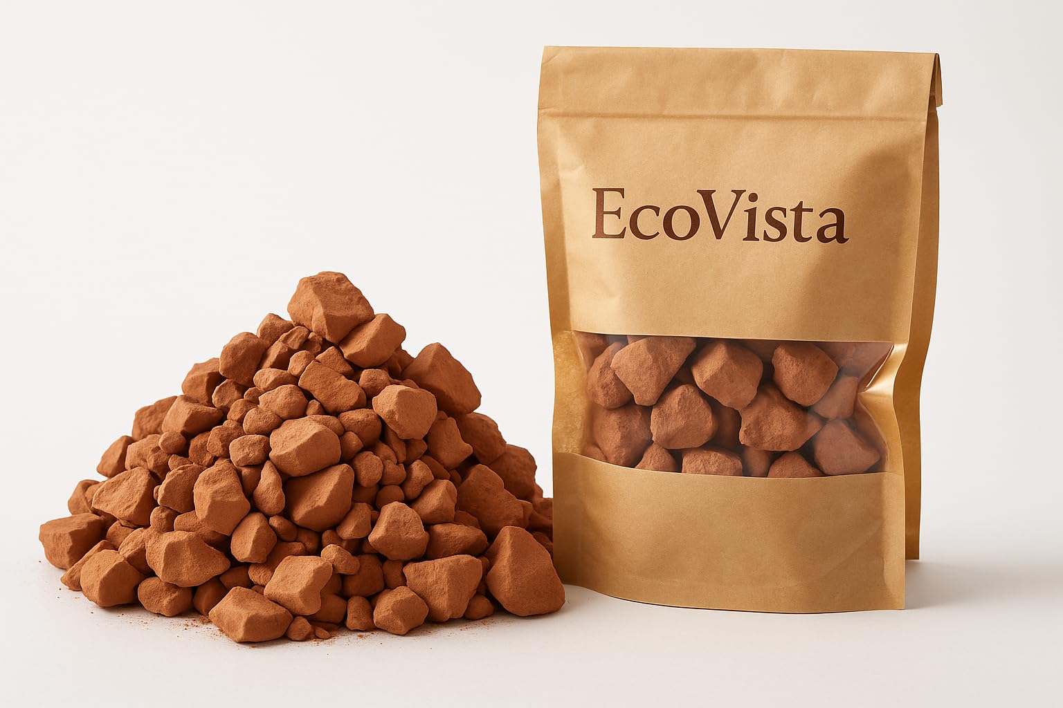 EcoVista arcilla roja comestible: trozos naturales para consumo seguro.