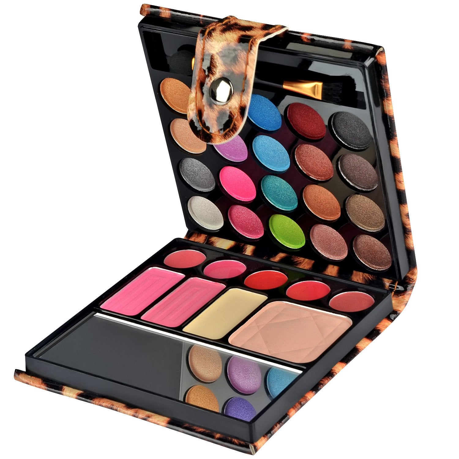 ECVTOP 20-color eyeshadow palette swatches show versatile gold to blue shades