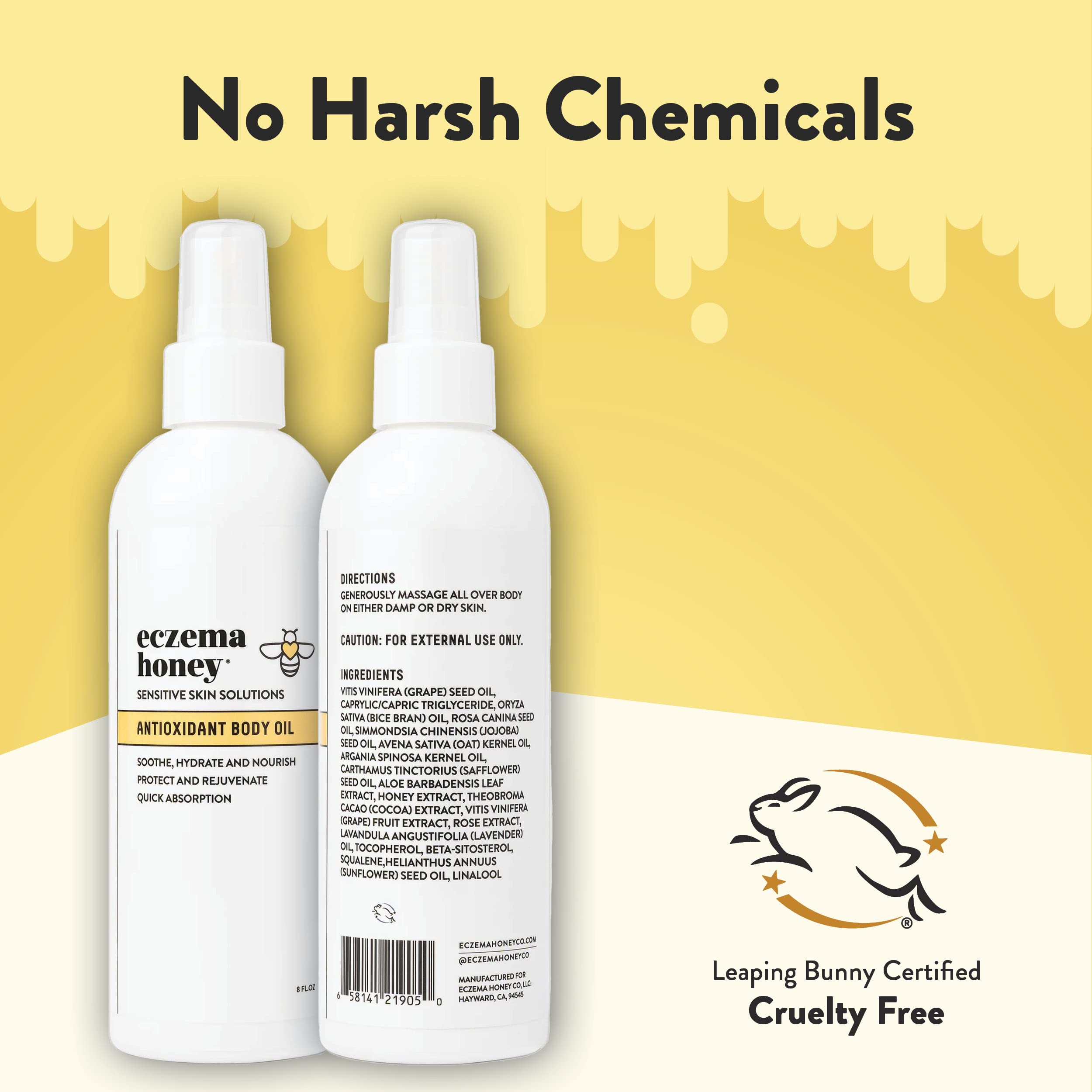 ECZEMA HONEY uso diario para piel seca o irritada.
