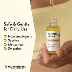 ECZEMA HONEY Nourishing Face Serum applied on face and neck for hydration
