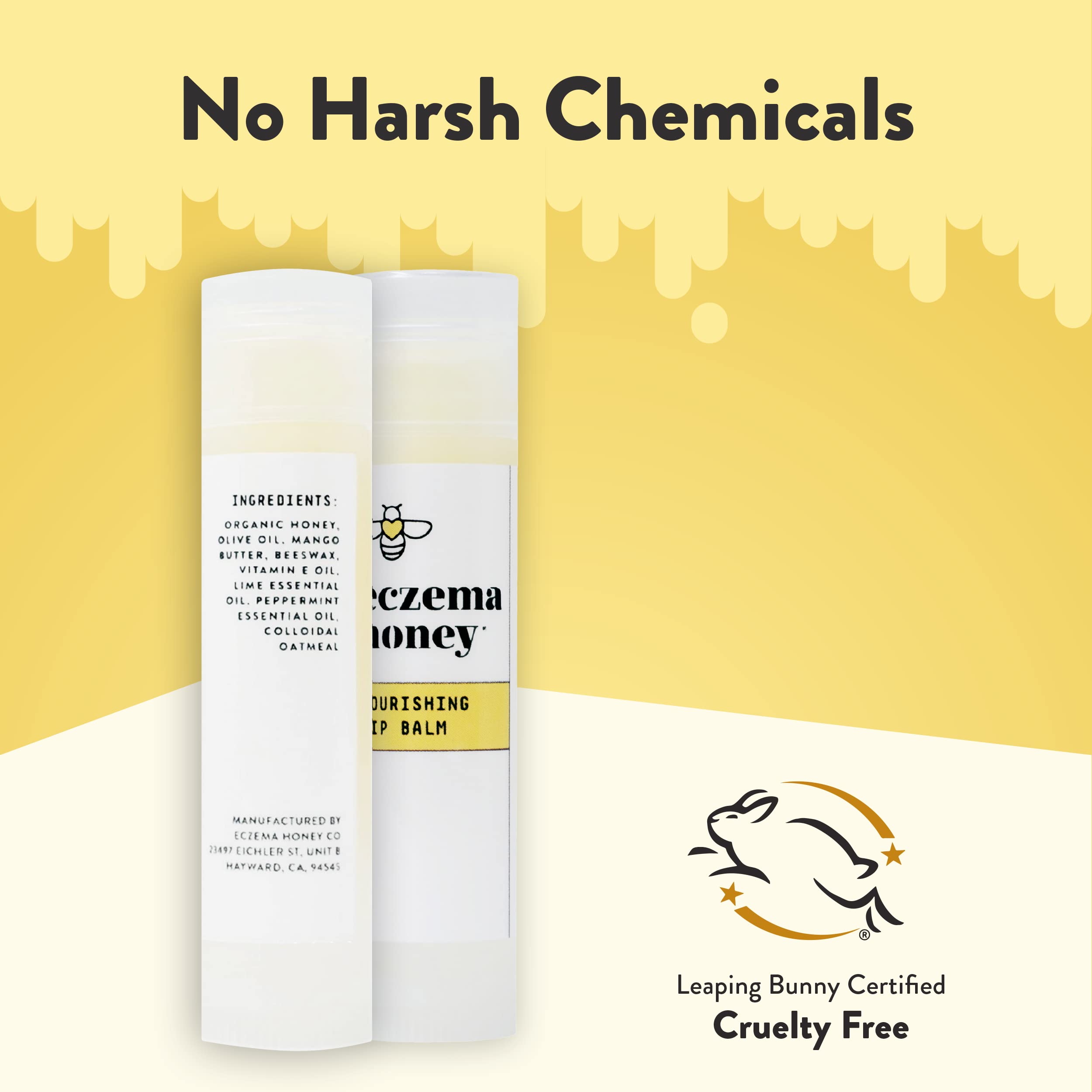 Organic honey presence in Eczema Honey lip balm ingredients
