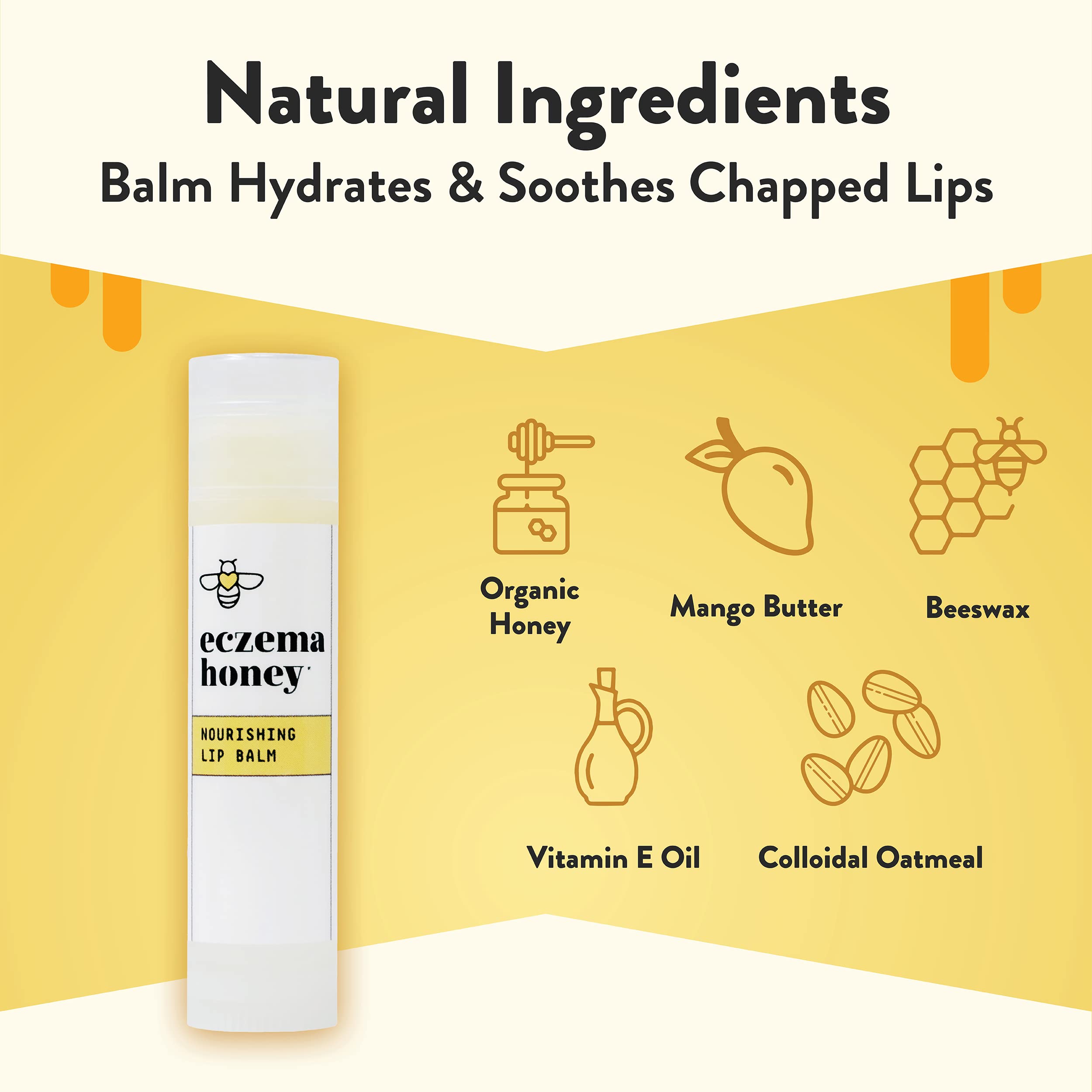 Creamy swatch of Eczema Honey lip balm on skin