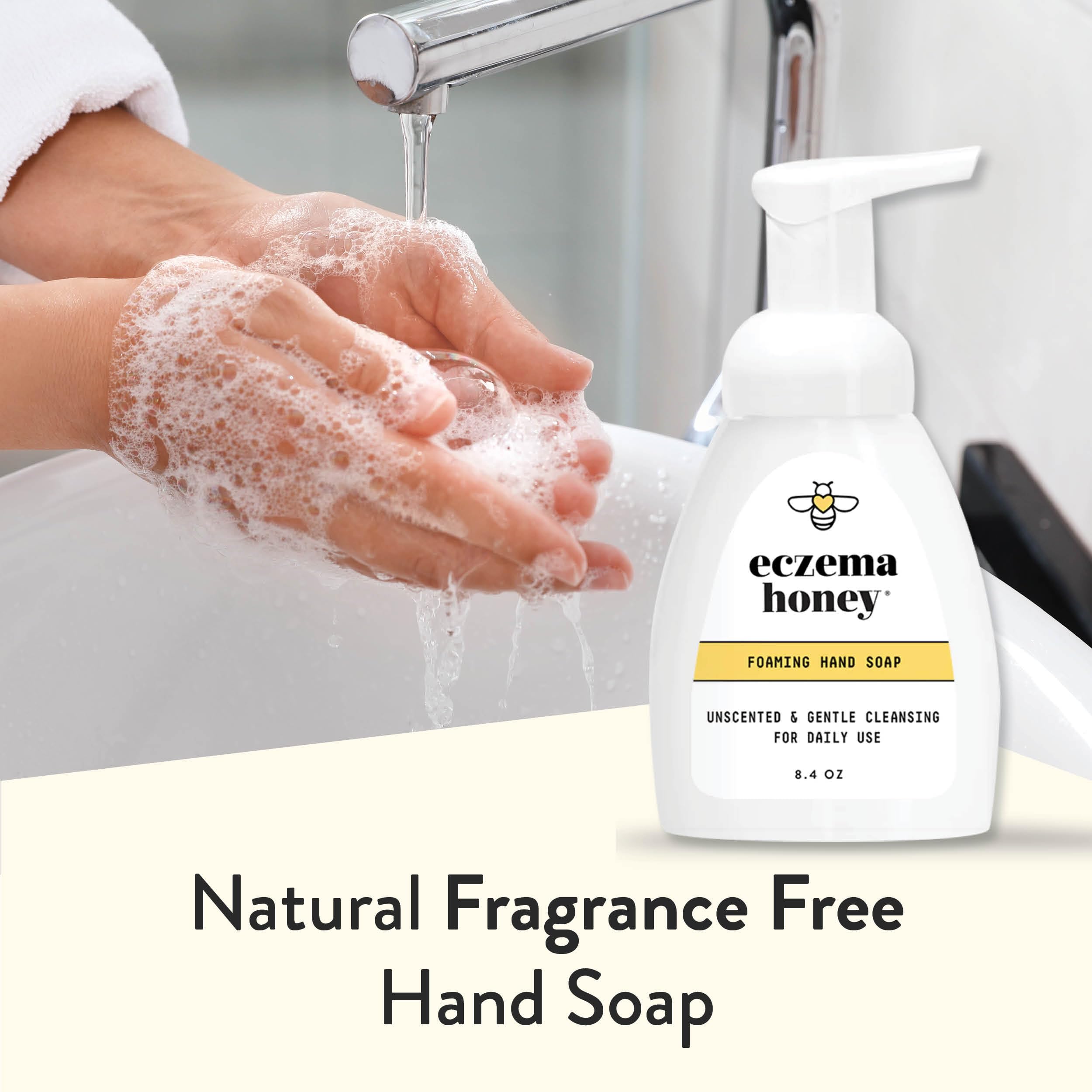ECZEMA HONEY – uso diario en baño o cocina para manos limpias.