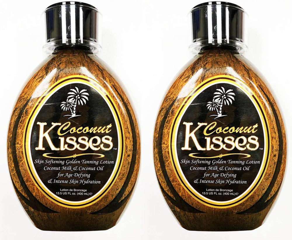 Ed Hardy Coconut Kisses bottle front showing hydration-rich formula for smooth, even tanning