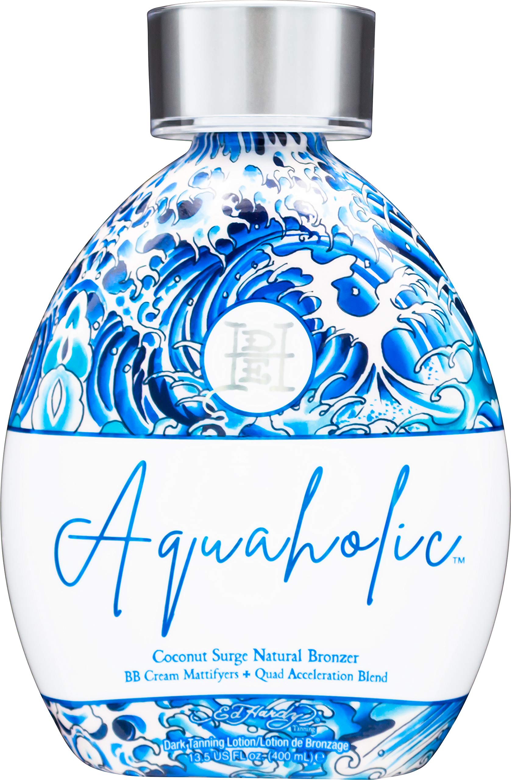 ED HARDY Coconut Surge bottle pour for an even, streak-free tan