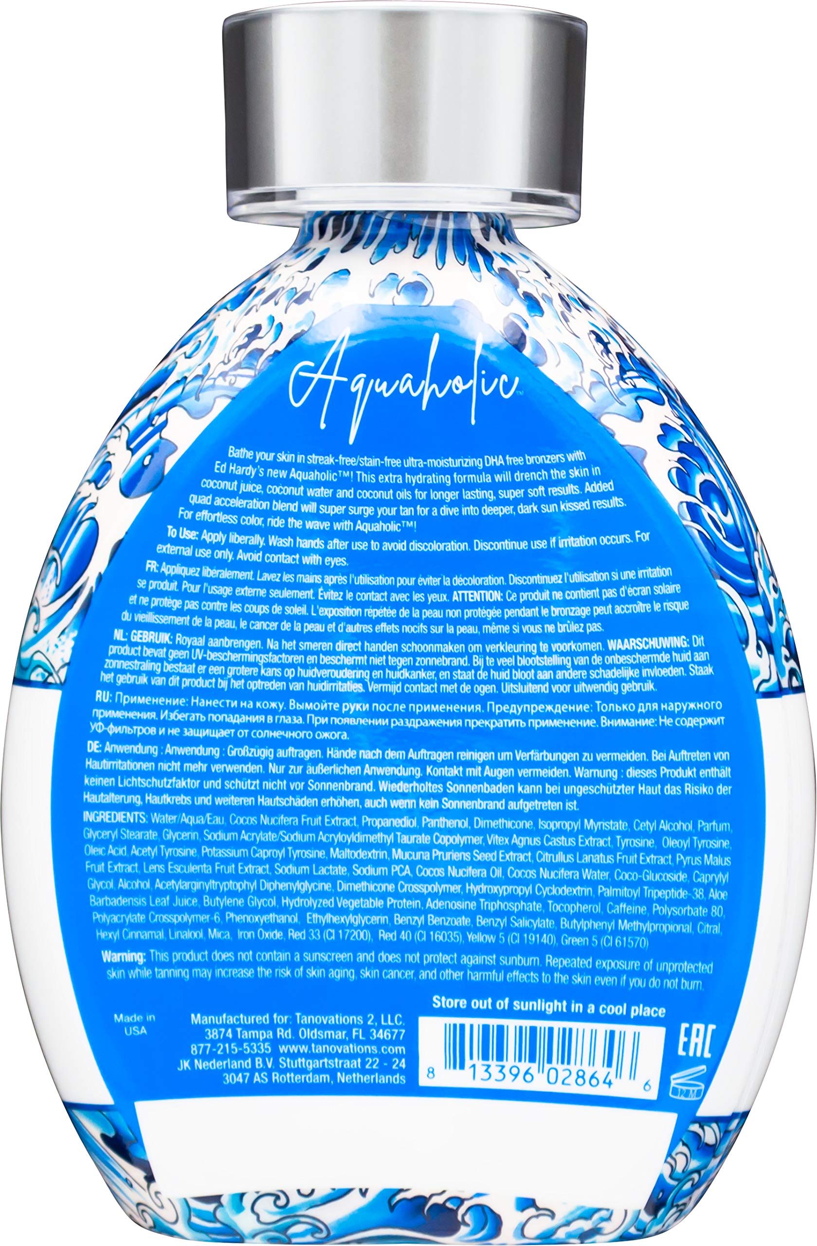 ED HARDY Coconut Surge label close-up showing hydrating formula
