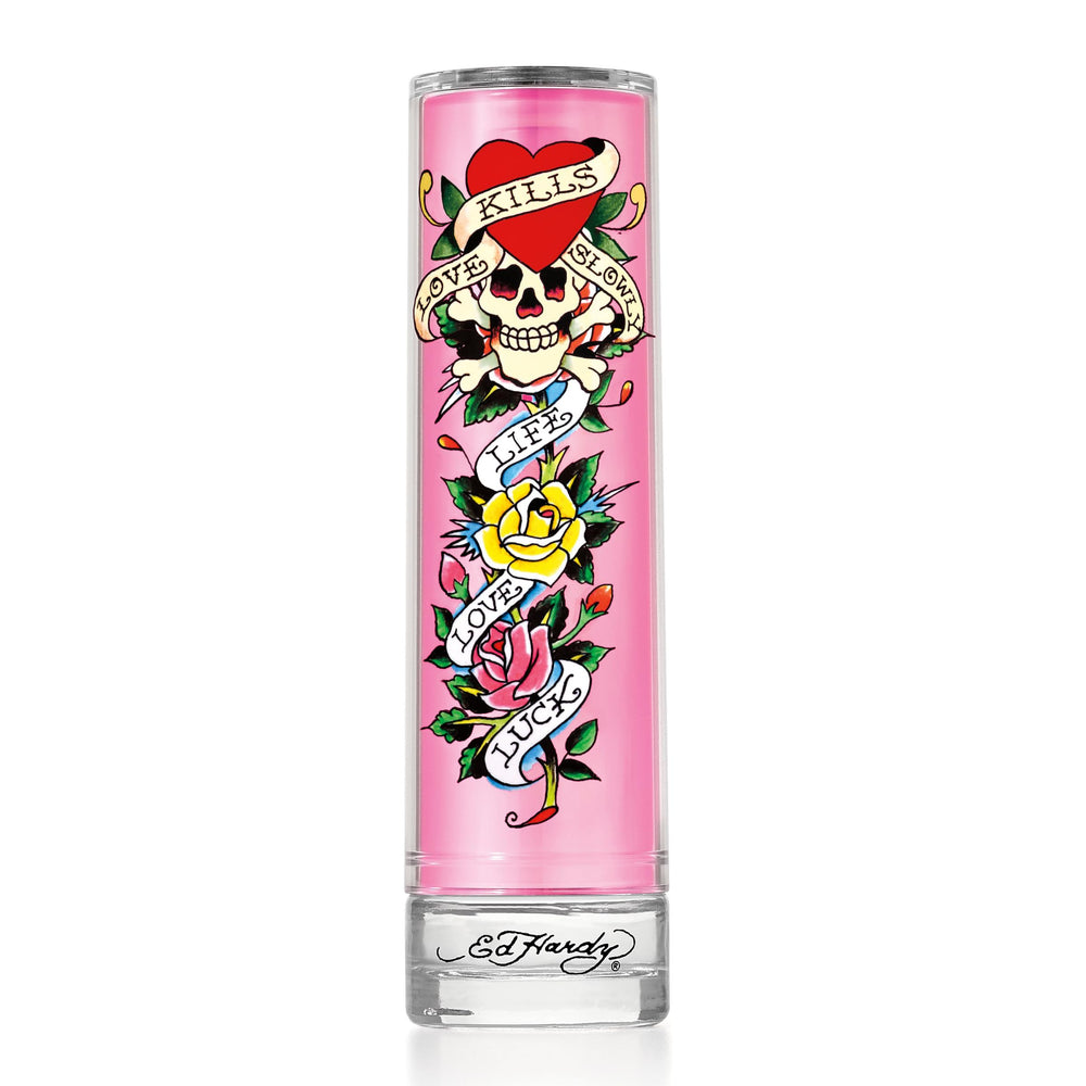 Mango and strawberry fruity top notes define Ed Hardy's vibrant opening.