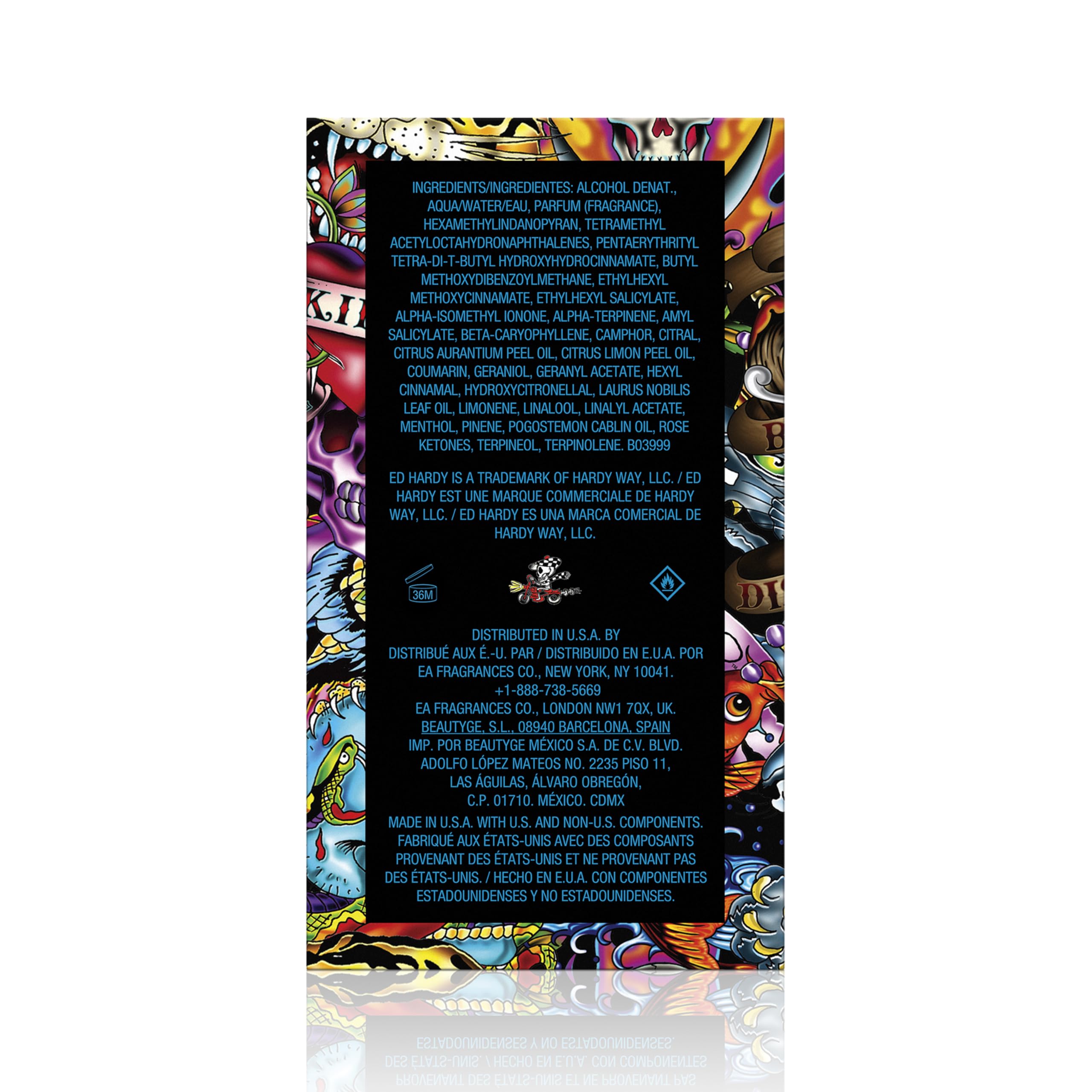 ED HARDY Hearts & Daggers spray action close-up for easy application.