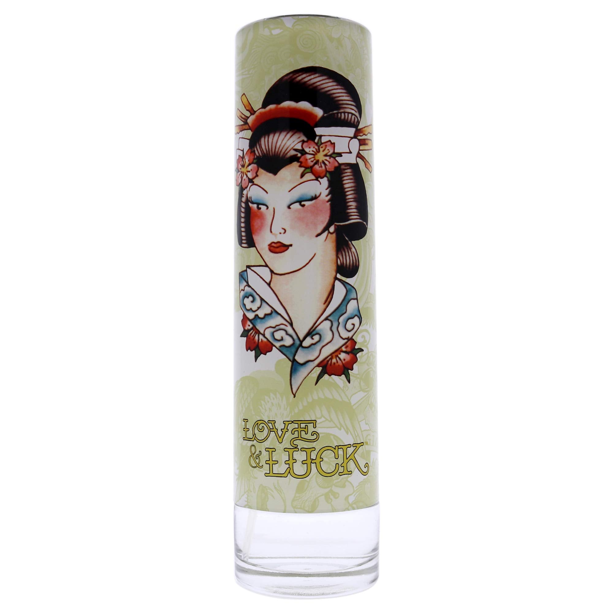 Ed Hardy Love & Luck EDP bottle label shown for premium fragrance presence