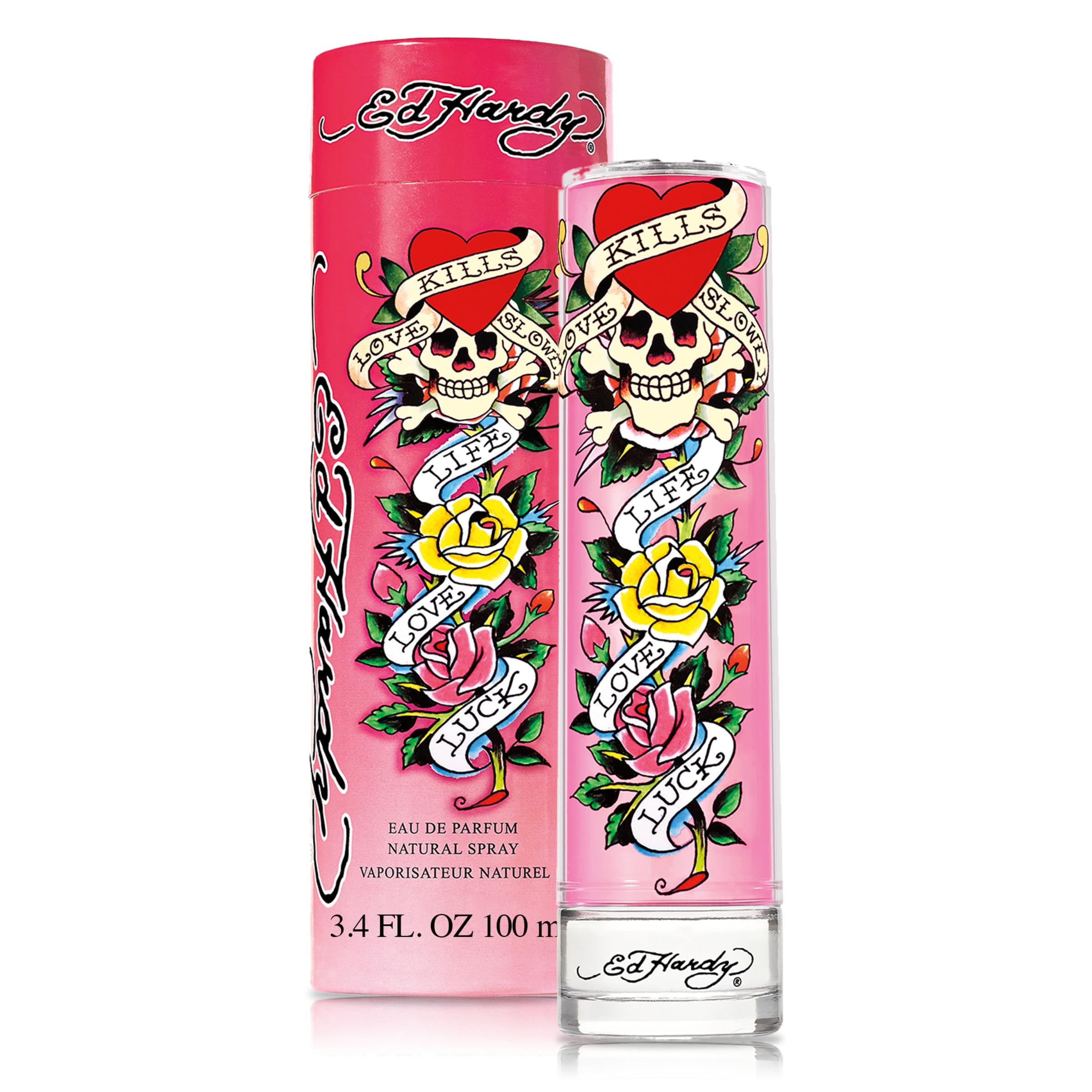 Ed Hardy women's EDP bottle front view for a bold, stylish impression.
