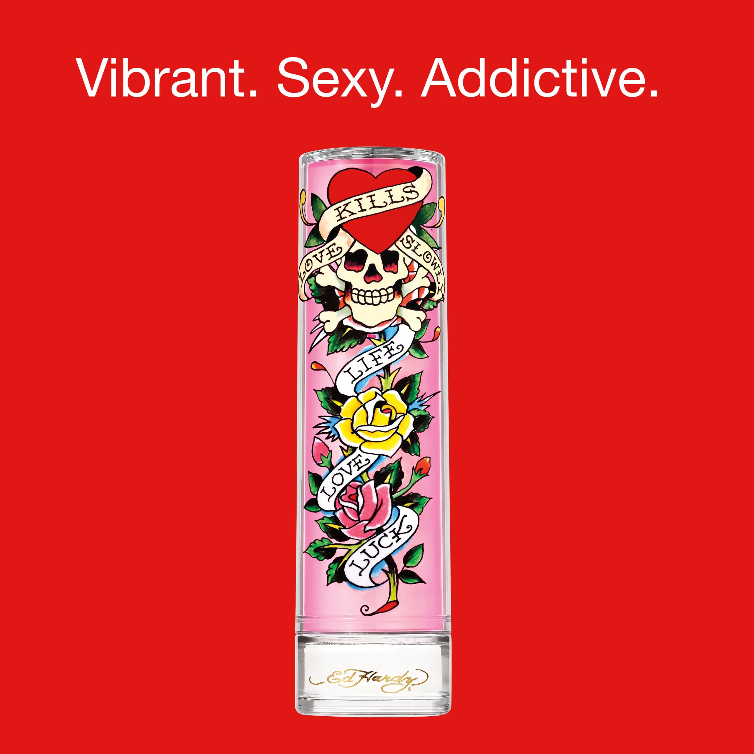 Lifestyle shot hints at confident expression with vanilla warmth.