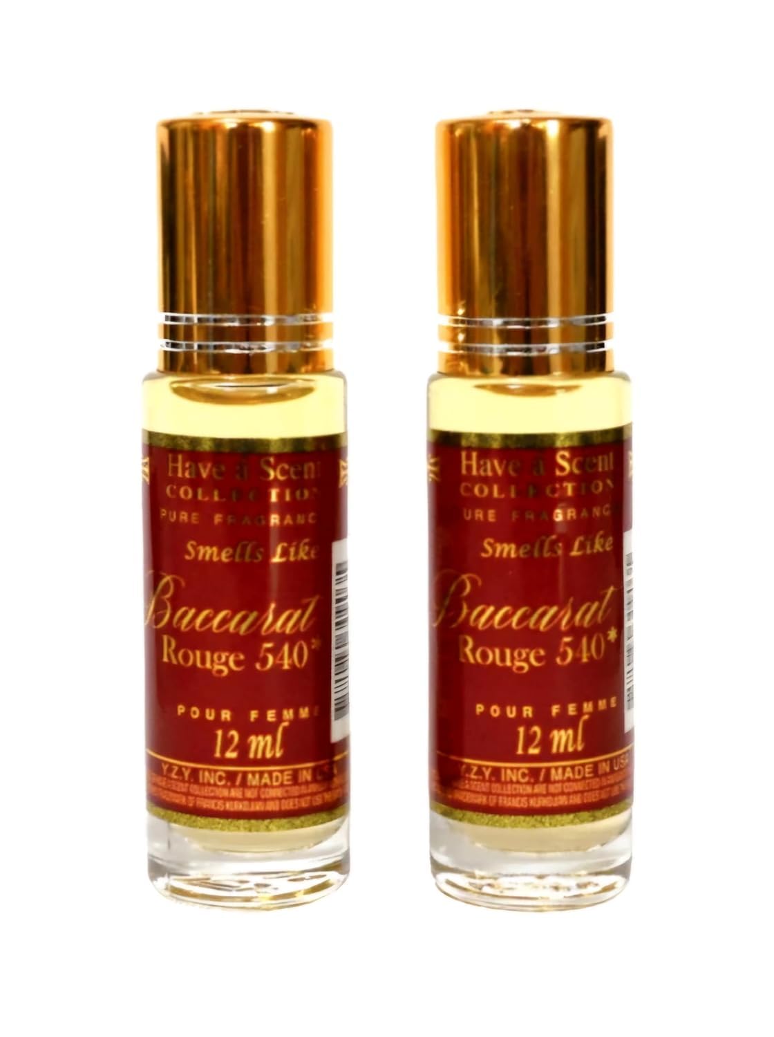 E de B Baccarat Rouge 540 oil bottle 12ml, compact for on-the-go scent.