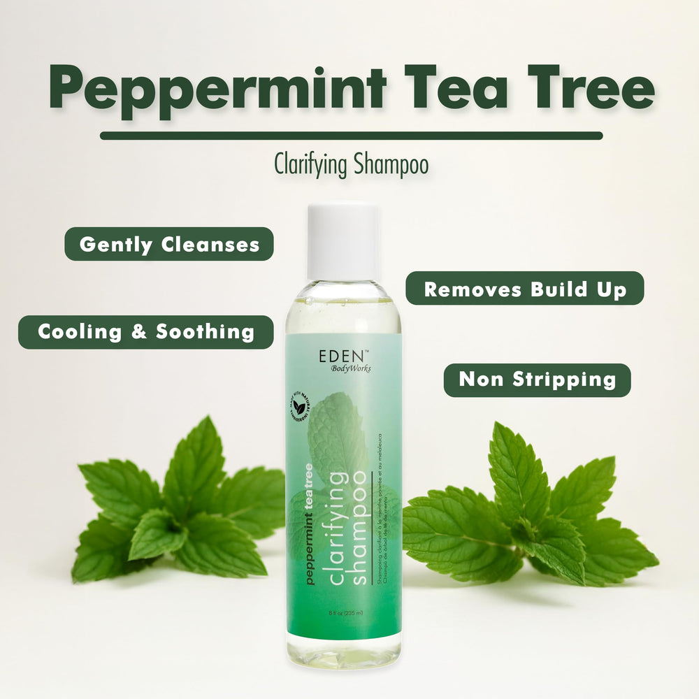 EDEN Peppermint Tea Tree Shampoo, gotas de aceite de menta para refrescar