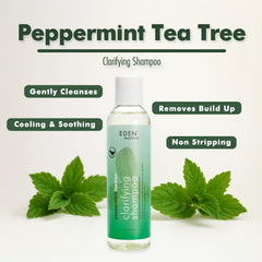 EDEN Peppermint Tea Tree Shampoo, gotas de aceite de menta para refrescar