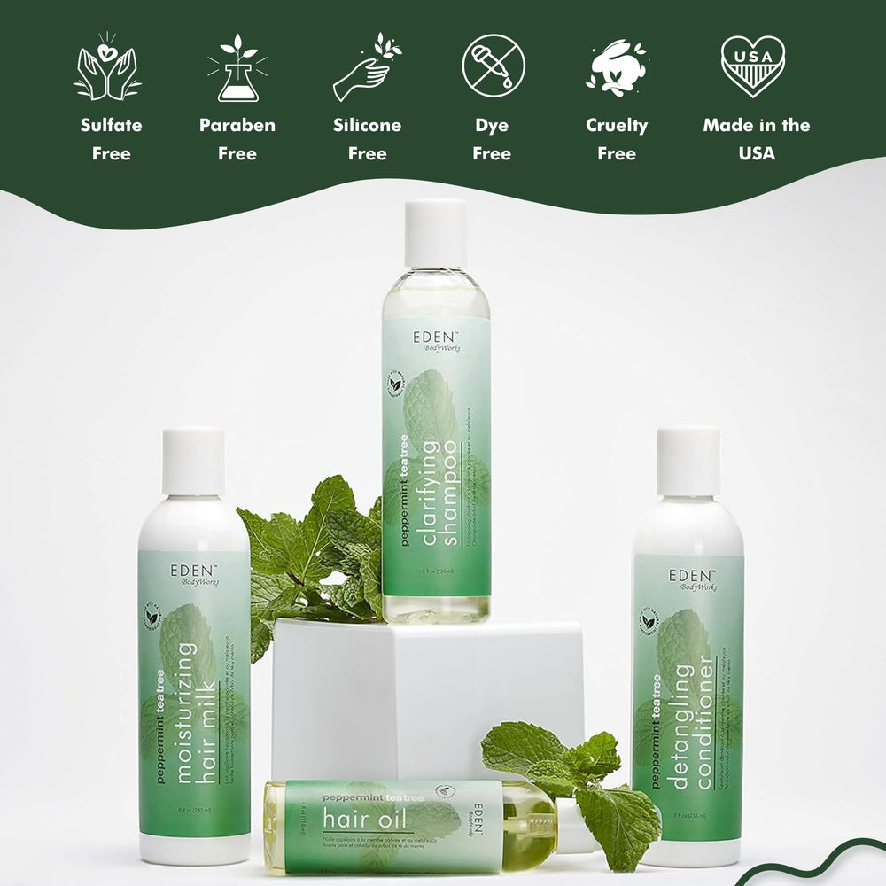 EDEN Peppermint Tea Tree Shampoo, envase de 8 oz para el hogar