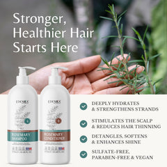 Edenika Botanicals Rosemary Conditioner bottle showcases soothing detangling care.