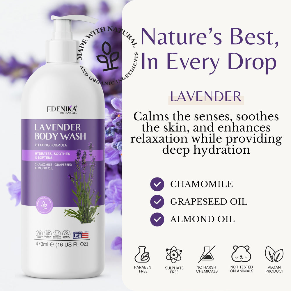 Edenika Gel de Ducha Lavanda: escena de spa para un momento de relajación diario.