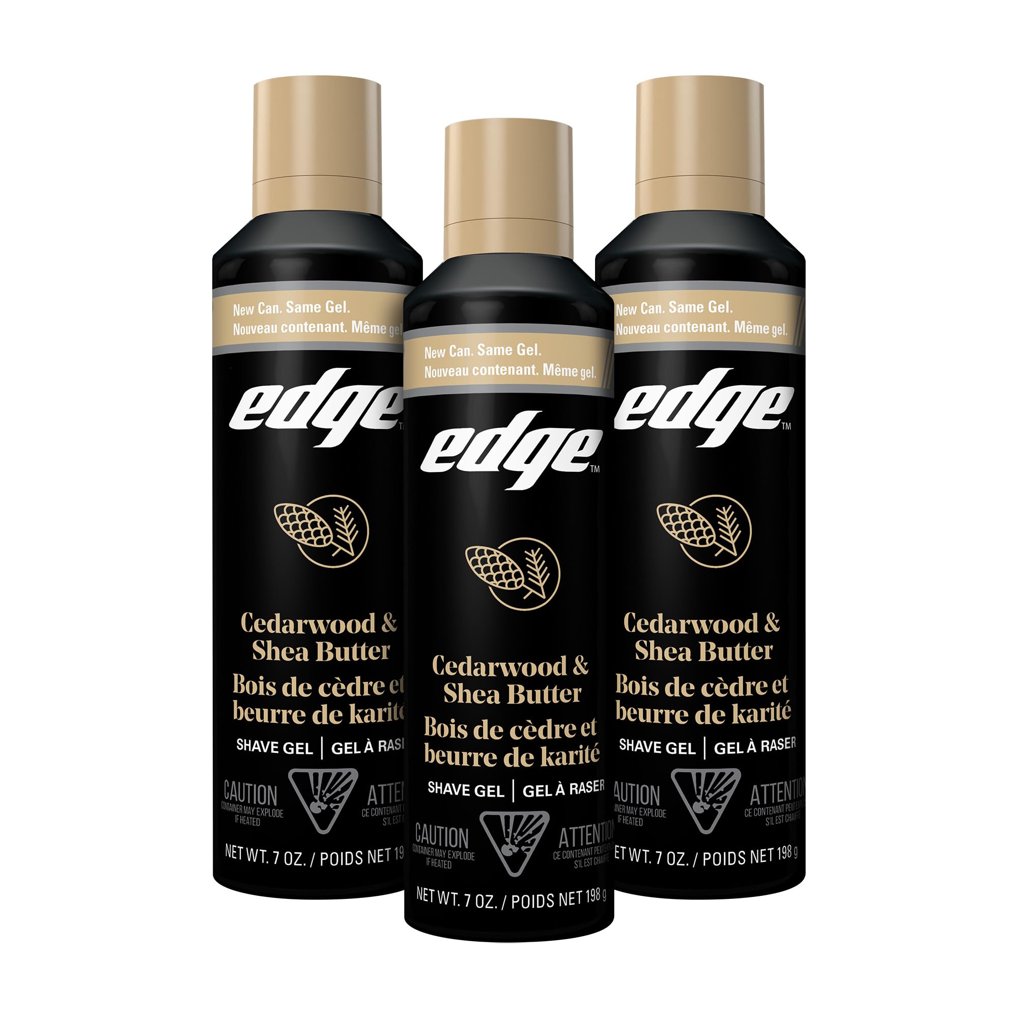 Edge Shave Gel cedarwood and shea butter 7oz triple pack for smooth shaves