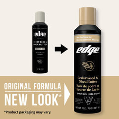 Edge Shave Gel cedarwood fragrance highlights woodsy scent notes