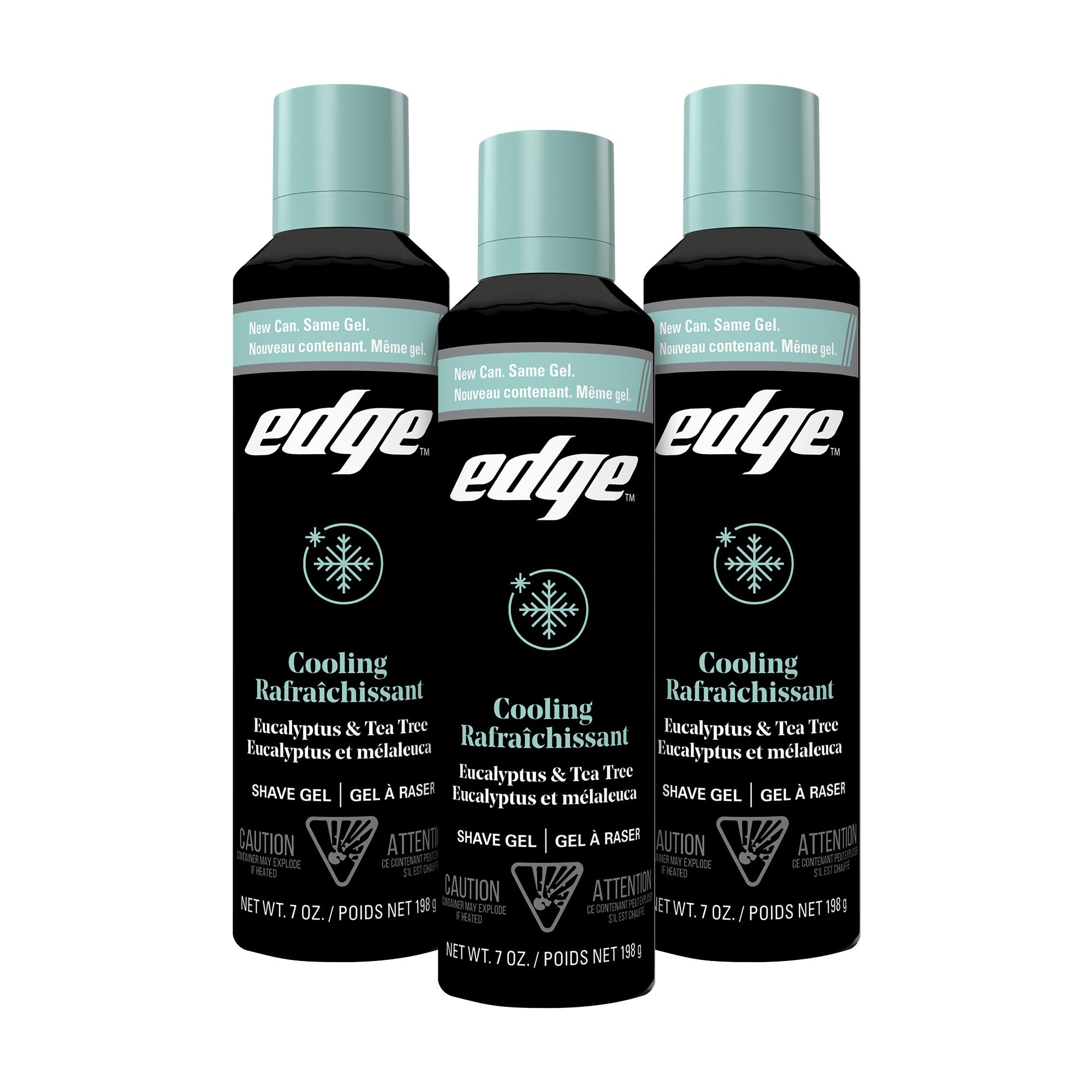 Edge Shave Gel for Men cooling eucalyptus and tea tree tripack provides a refreshing shave