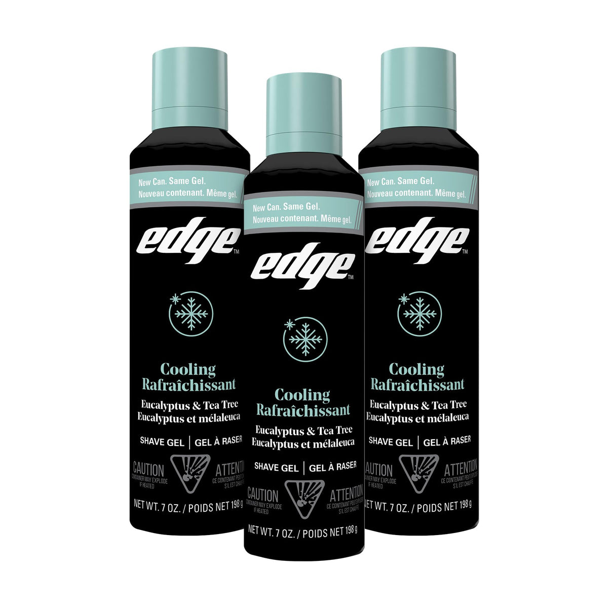 Edge Shave Gel for Men cooling eucalyptus and tea tree tripack provides a refreshing shave