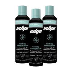 Edge Shave Gel for Men cooling eucalyptus and tea tree tripack provides a refreshing shave