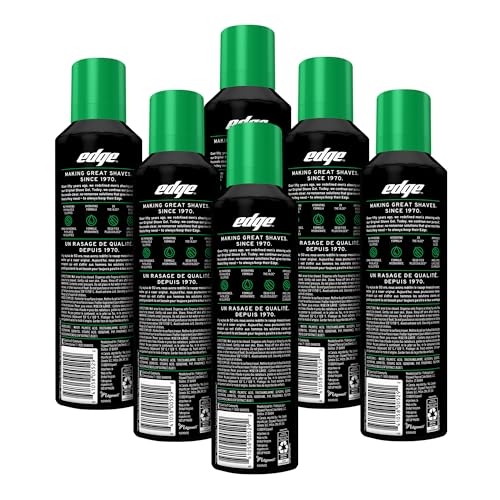 Edge Shaving Gel foamy dispense shows rich lather for a smooth shave.
