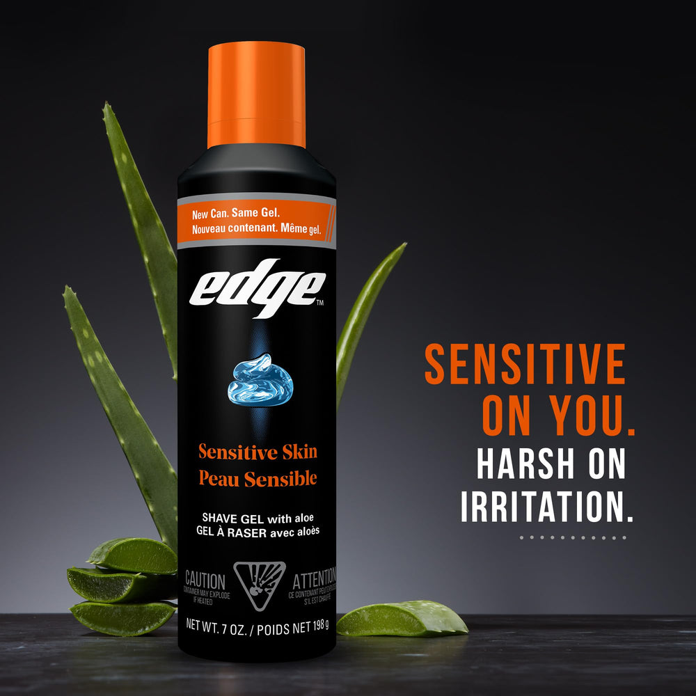 Edge shaving gel helps minimize irritation during shaving