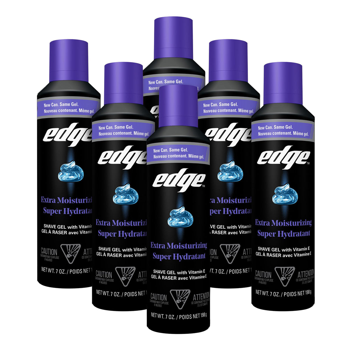 Edge shaving gel for men bottle with vitamin E, providing a smooth glide