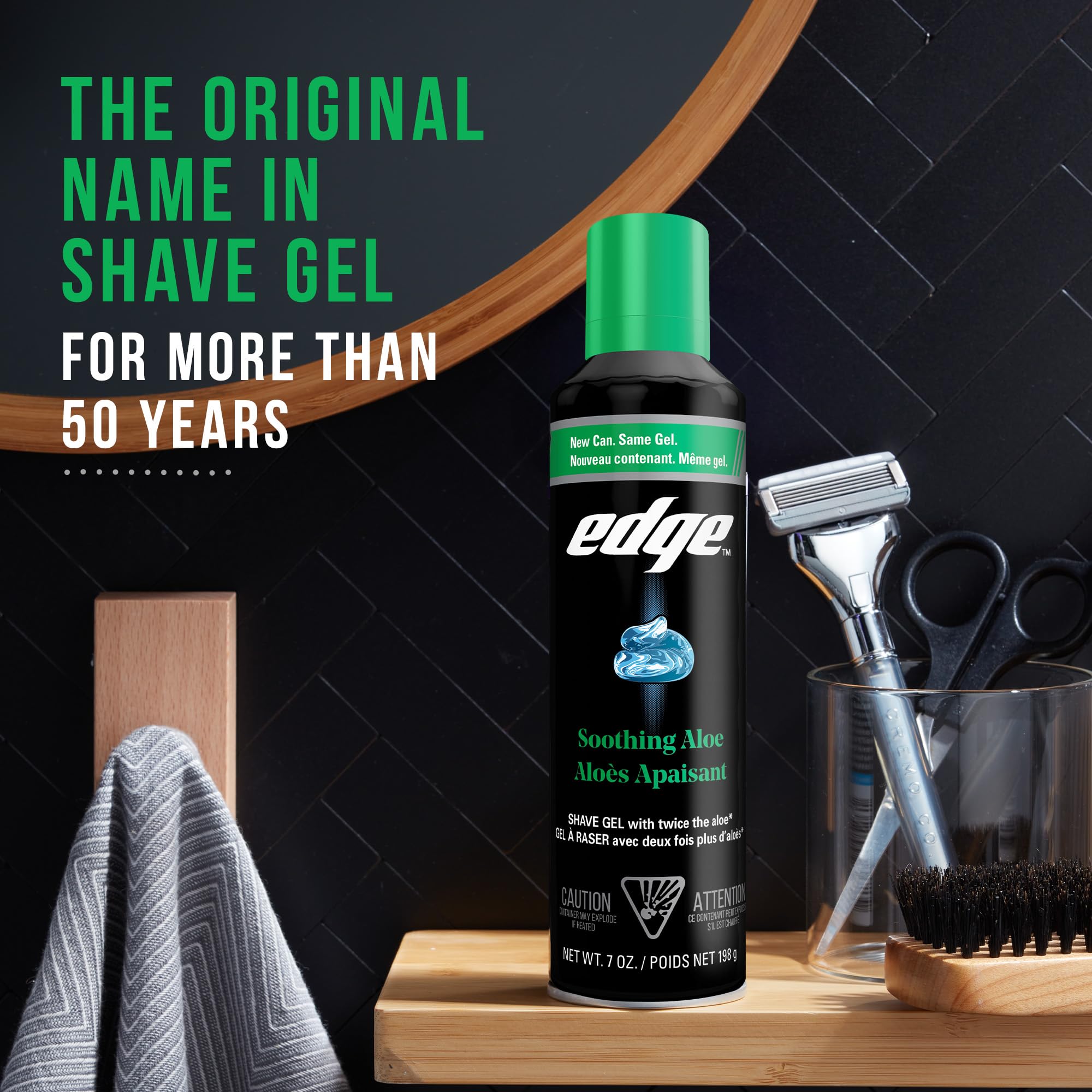 Edge Shaving Gel razor burn reduction feature cushions skin during shaving.