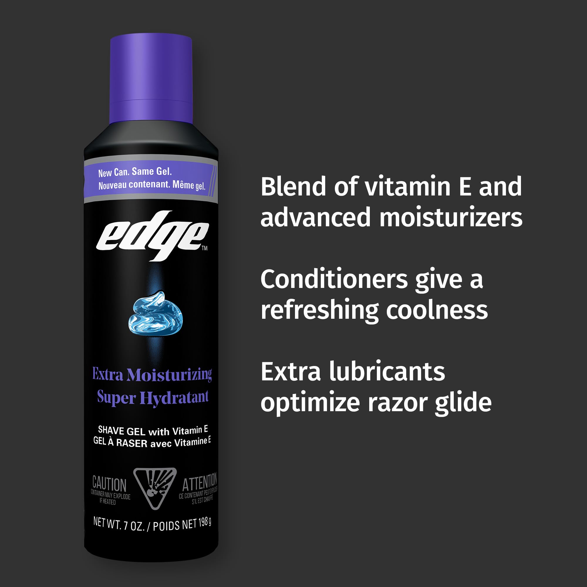 Edge shaving gel six-pack packaging highlights value and convenience