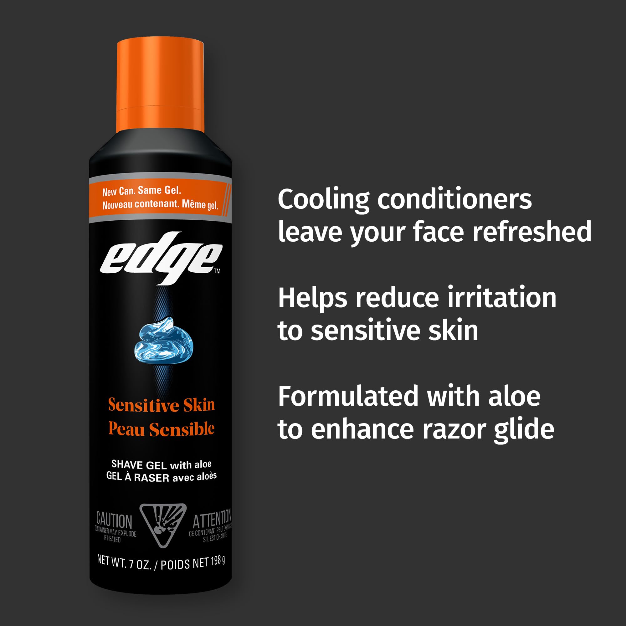 Edge shaving gel provides smooth razor glide for sensitive skin