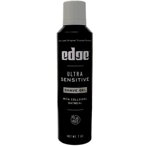 Edge Ultra Sensitive Shave Gel on bathroom shelf supporting daily grooming routines.