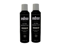 Edge Ultra Sensitive Shave Gel bottle front in a two-pack, highlighting soothing hydration.
