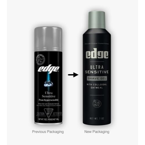 Pack of 2 Edge Ultra Sensitive Shave Gel bottles for daily use.