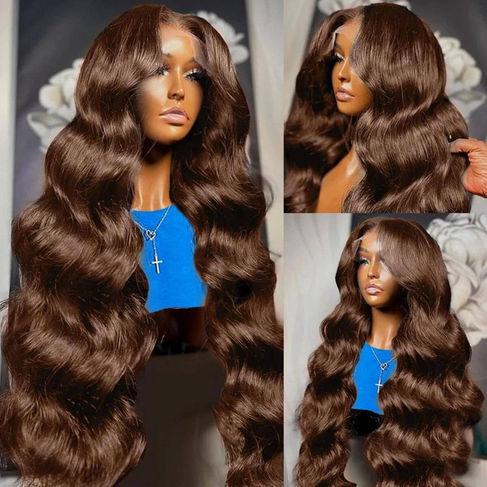 ediere brown body wave human hair 13x4 frontal for versatile parting