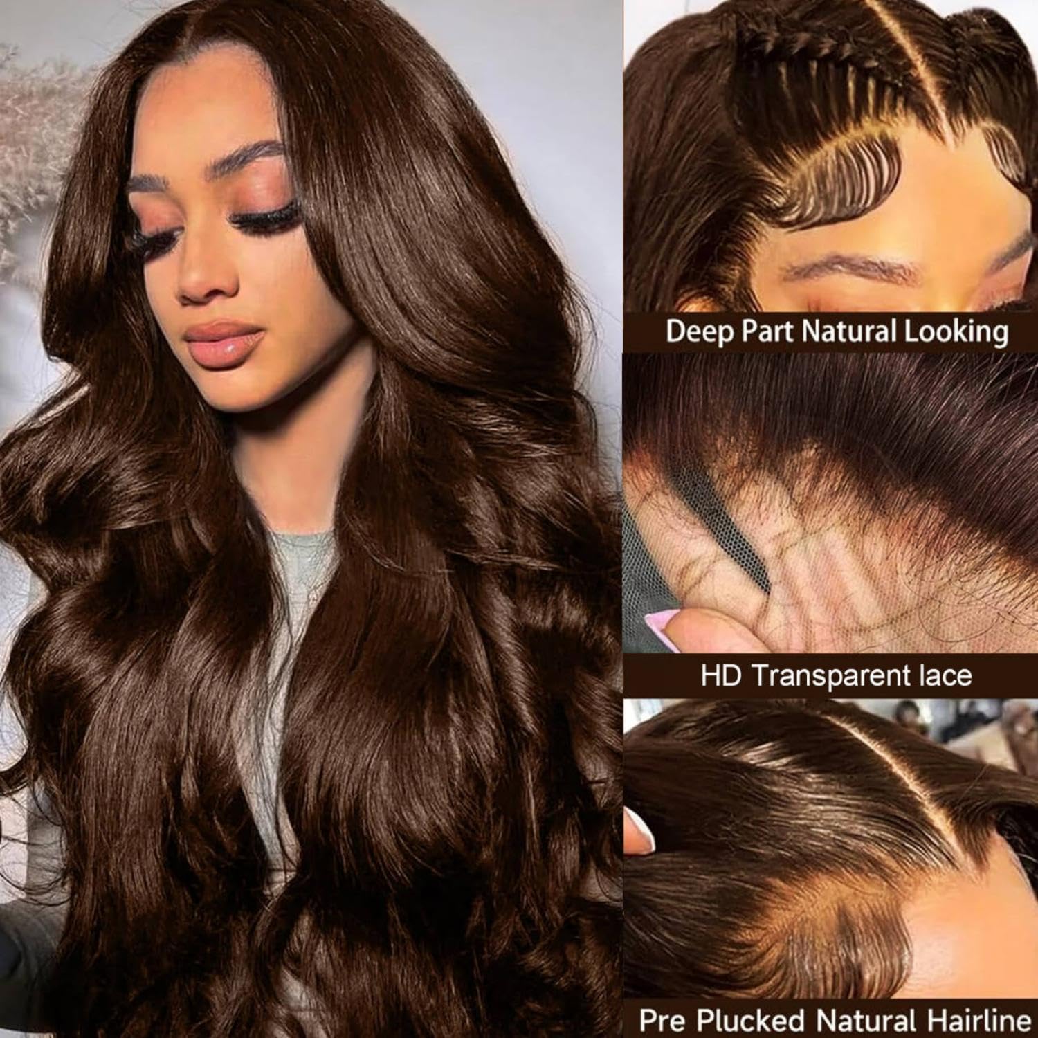 ediere hd lace front wig pre-plucked baby hairs for natural hairline