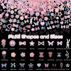 editTime adorno 3D para uñas, mariposa rosa, acento delicado y duradero