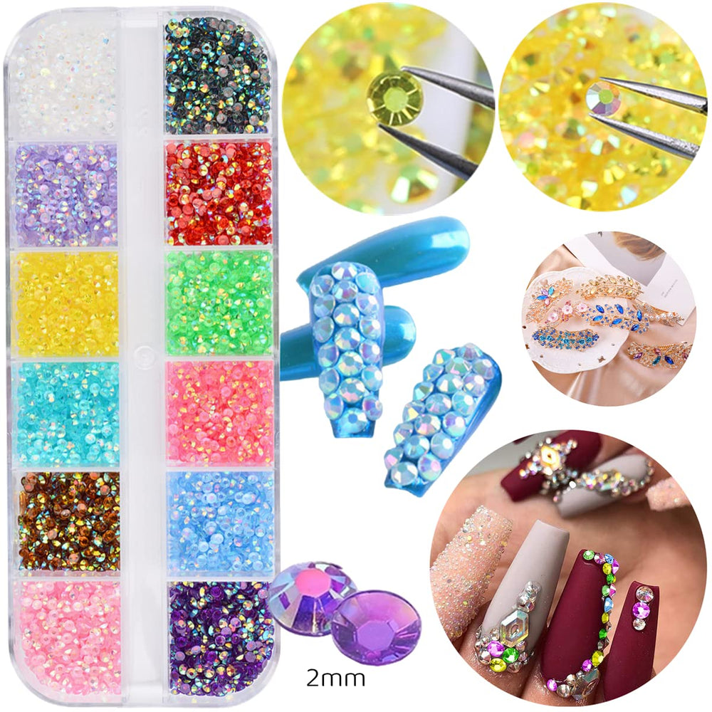 EditTime transparent jelly rhinestones create subtle glassy effects on nails