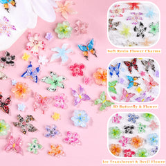 EditTime 8000 piezas charms uñas corazones diamantes para brillo elegante.