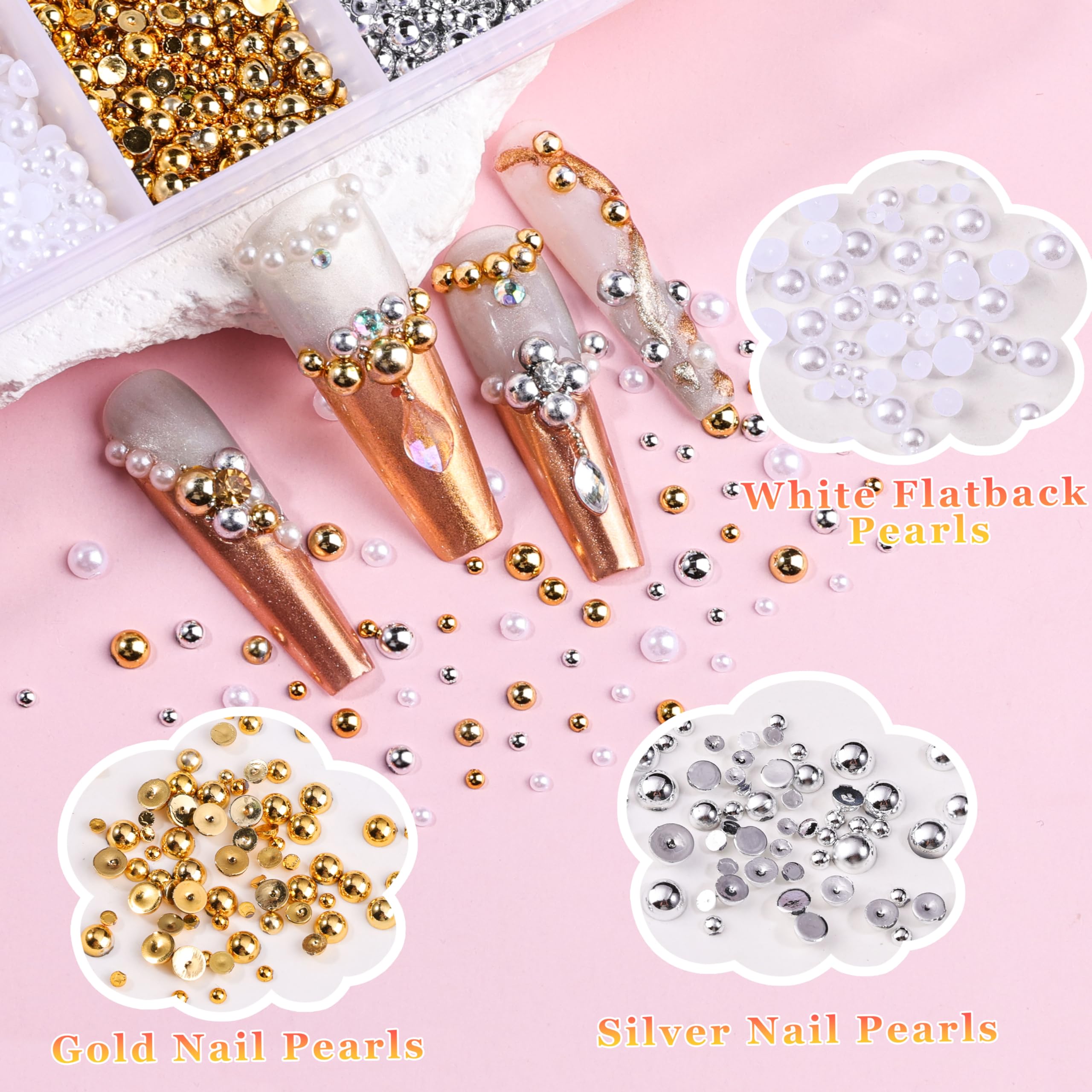 EditTime 8000 piezas charms uñas cruces y estrellas para detalles con impacto.